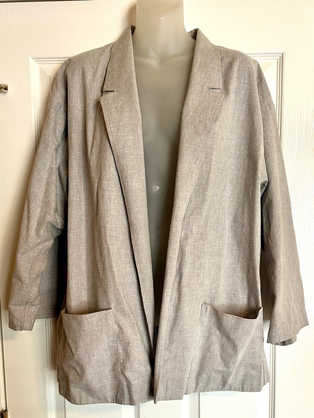 Koret Light Gray Open-Front Women's Blazer with Pockets